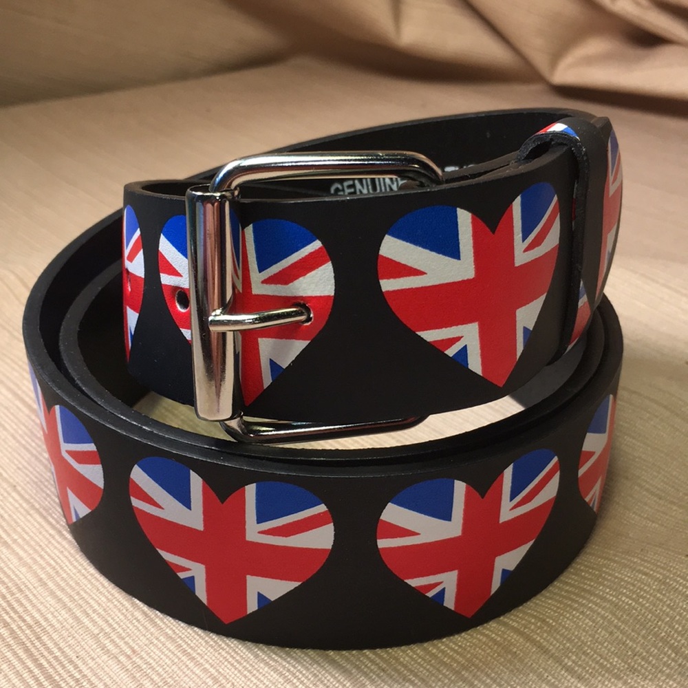 Leather English flag belt Union Jack